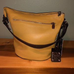 Valentina Yellow/Mustard Leather Bucket Purse